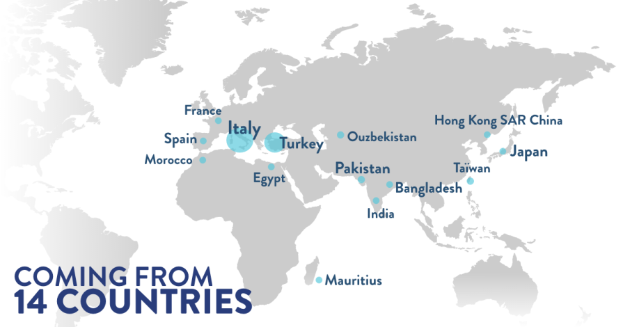 Countries of origin for Denim PV exhibitors 